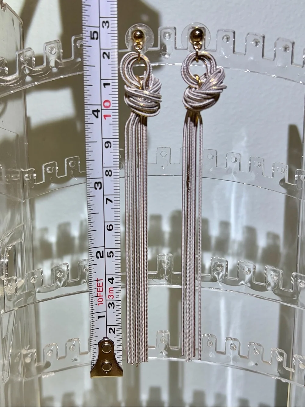 NWOT Tassel Algerian Love Knot Drop Pierced Earrings with Gold Accents